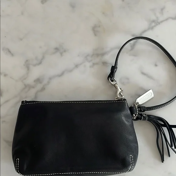 Coach Black Leather Wristlet- Never Used - Picture 2 of 3
